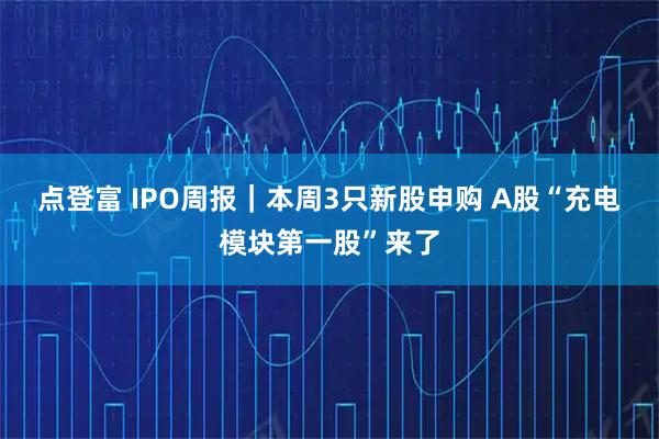 点登富 IPO周报｜本周3只新股申购 A股“充电模块第一股”来了